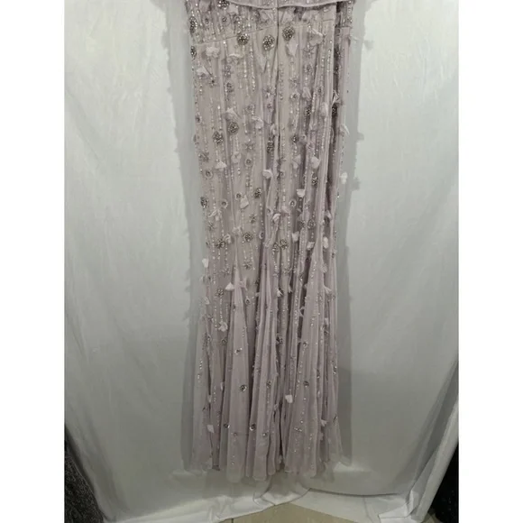NWT $698 Mac Duggal [ 10 ] Embellished Cape Sleeve Trumpet Gown in Lilac Purple‎ - Picture 15 of 16